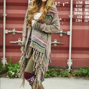 SHOPHOPES Umgee Long Cardigan with Fringe Detail